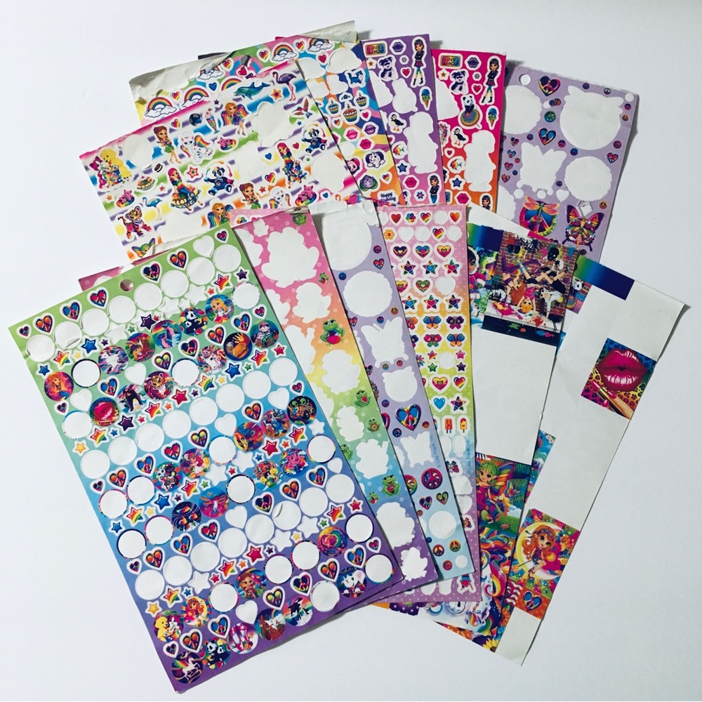 Lisa Frank Stickers 11 Partially Used Sheets